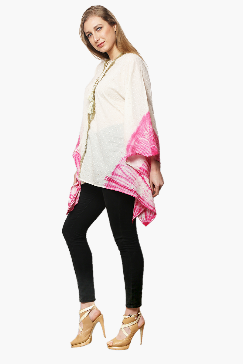 Gold Fringed Cloud Dancer Poncho