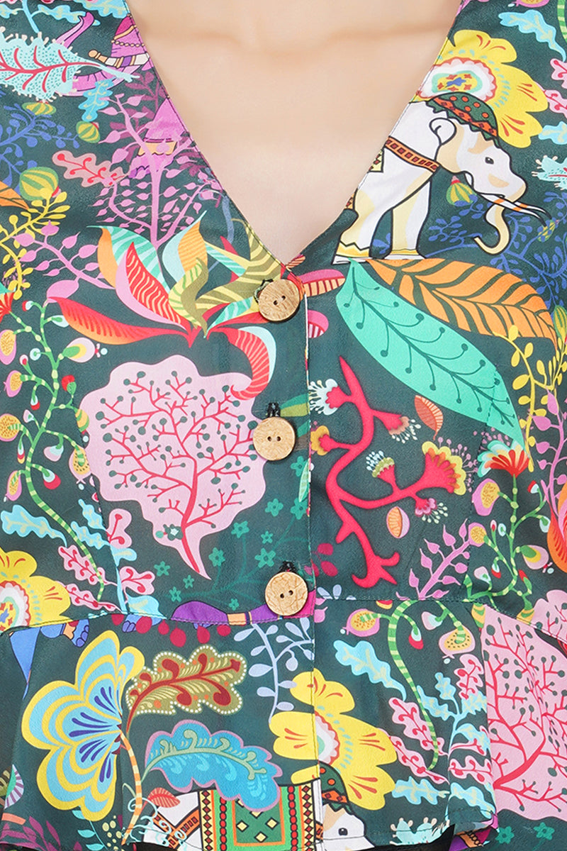 Floral Paradise Peplum Top