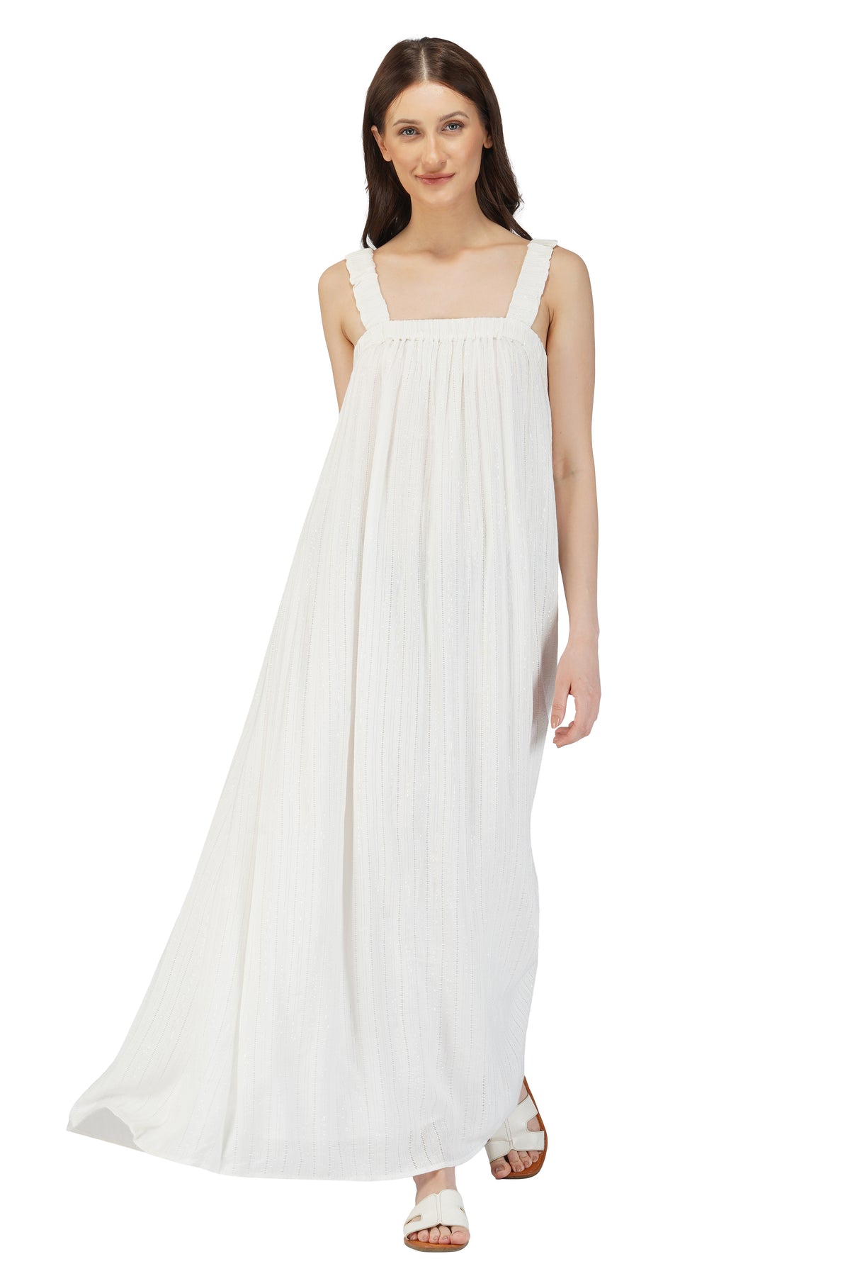 Luna Silver Stripe Maxi Dress
