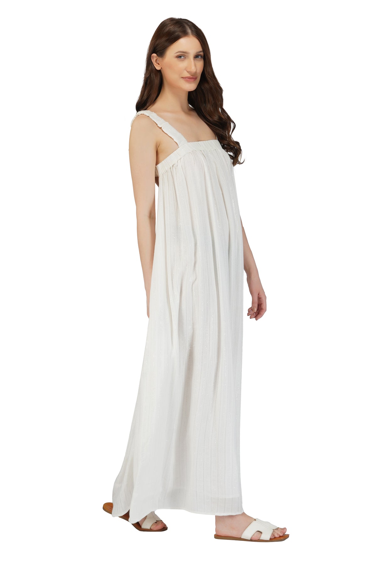 Luna Silver Stripe Maxi Dress