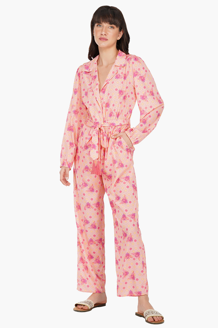 Sweet As Honey Jumpsuit-Pink Women Jumpsuit With Pockets