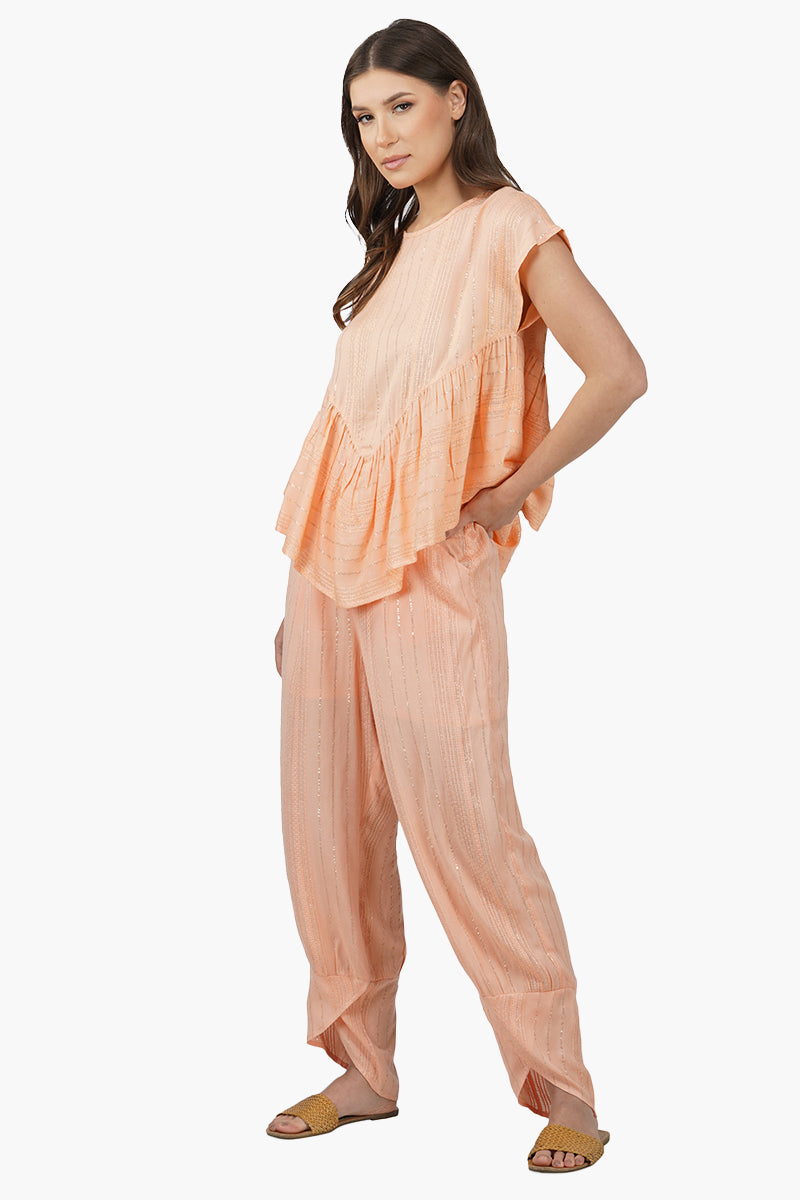 Sandy Viscose Lurex Striped  Co-ord set