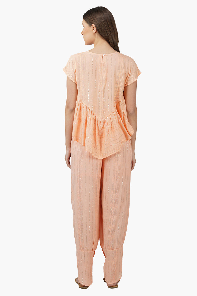 Sandy Viscose Lurex Striped  Co-ord set