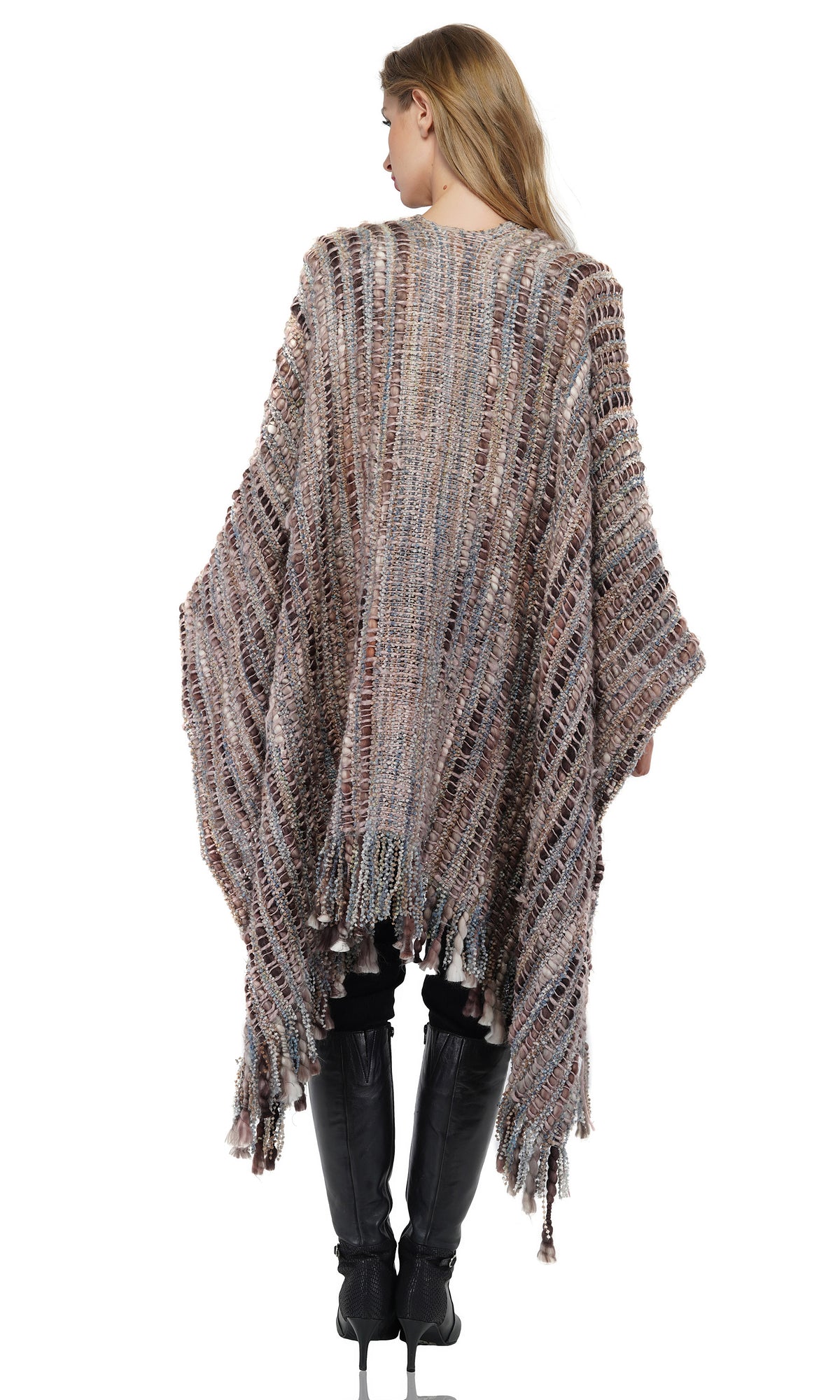 Warm-Toned Fringe Acrylic Cape