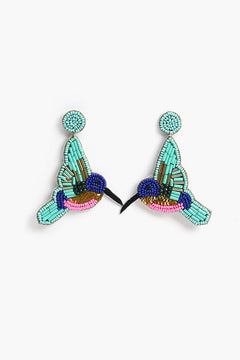 Handcrafted Hummingbird Beaded Earrings