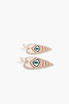 Handcrafted Evil Eye Heart Beaded Earrings