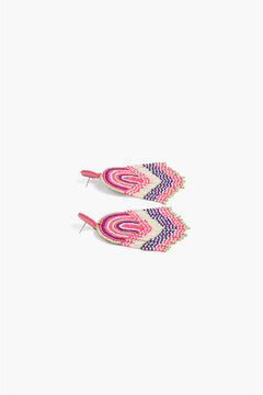 Handcrafted Pink & Purple Rainbow Beaded Earrings