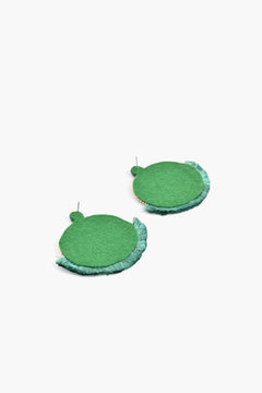 Handcrafted Green Evil Eye Beaded Earrings