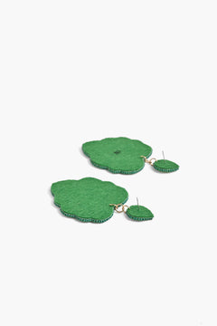 Handcrafted Monstera Leaf Beaded Earrings
