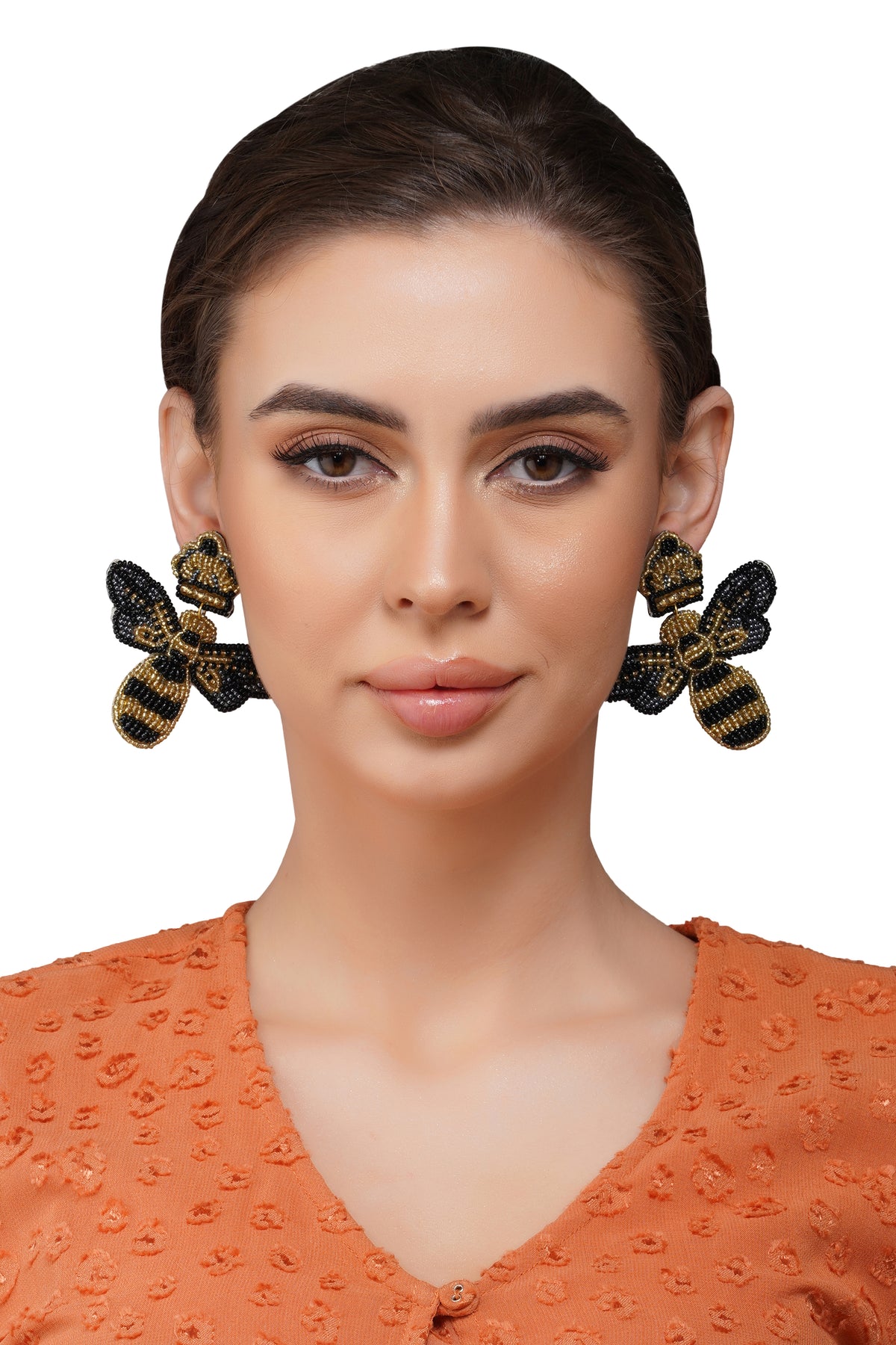 Handcrafted Bumblebee Beaded Earrings