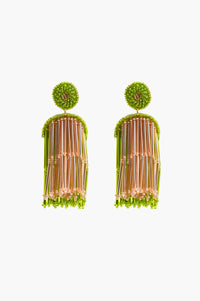 Handcrafted Lime Green Beaded Earrings