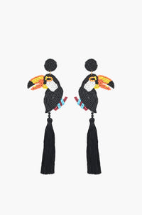 Handcrafted Toucan Beaded Earrings