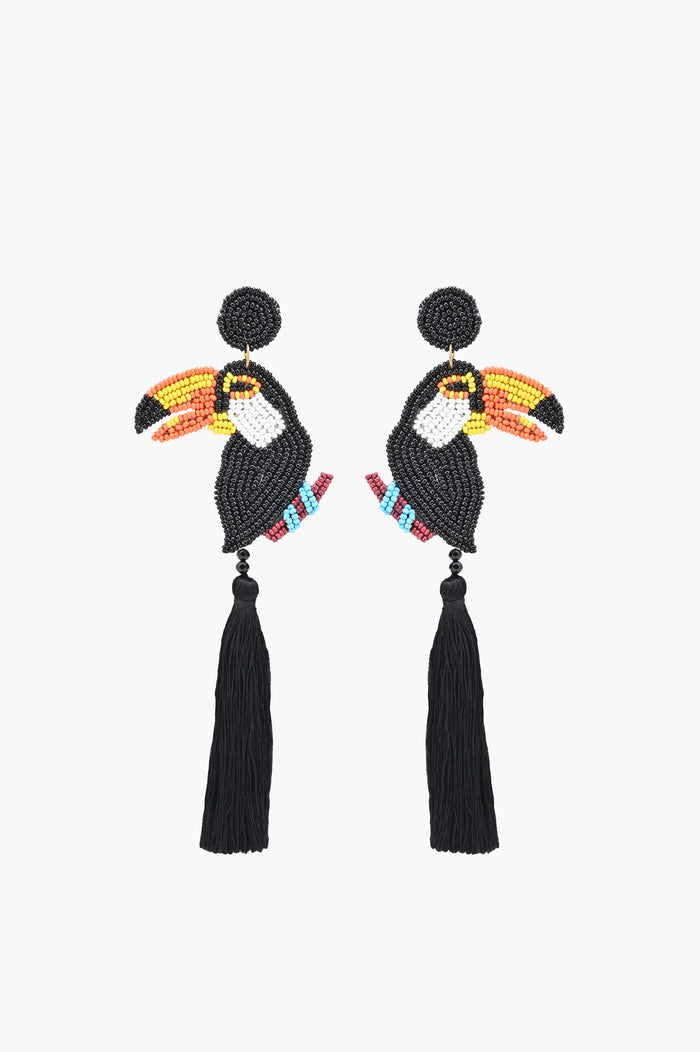 Handcrafted Toucan Beaded Earrings