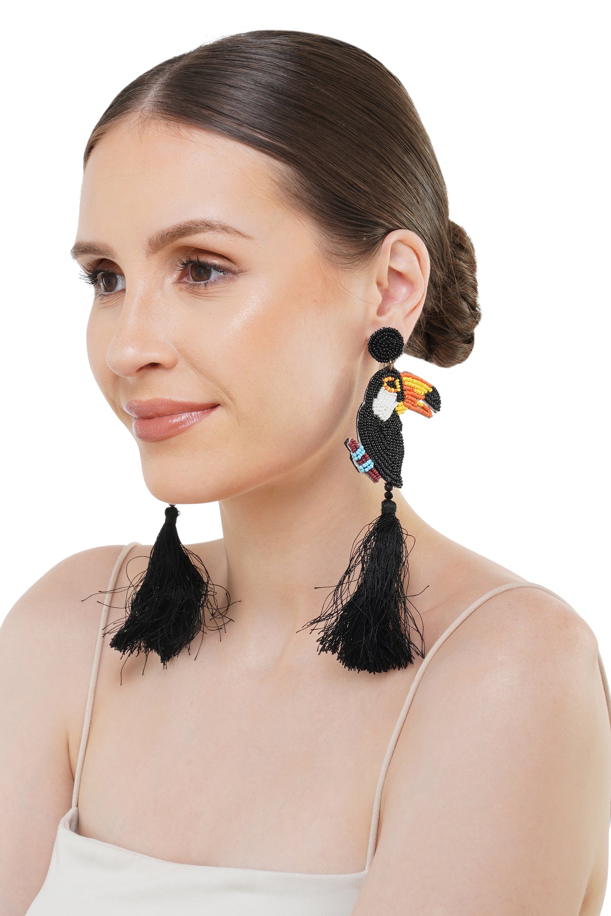 Handcrafted Toucan Beaded Earrings