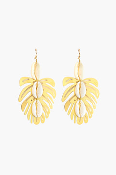 Gold Monstera Leaf Earrings