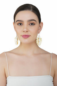 Gold Monstera Leaf Earrings