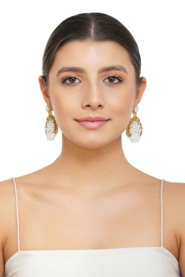 Handcrafted Seashell Beaded Earrings