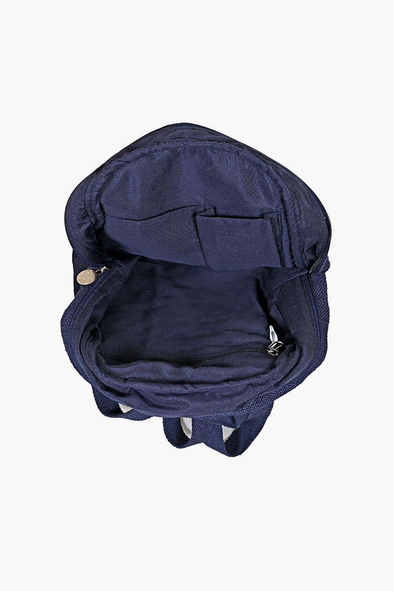 Punchy Blue Jute Mini Backpack