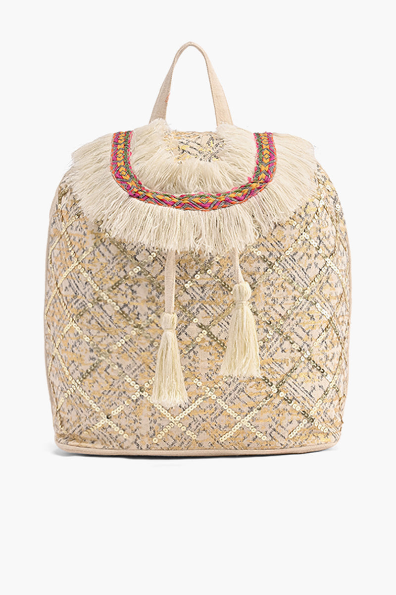 Cloud Cream Embellished Backpack