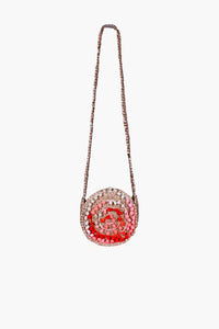 Women Summer Round Natural Jute Crossbody Bag
