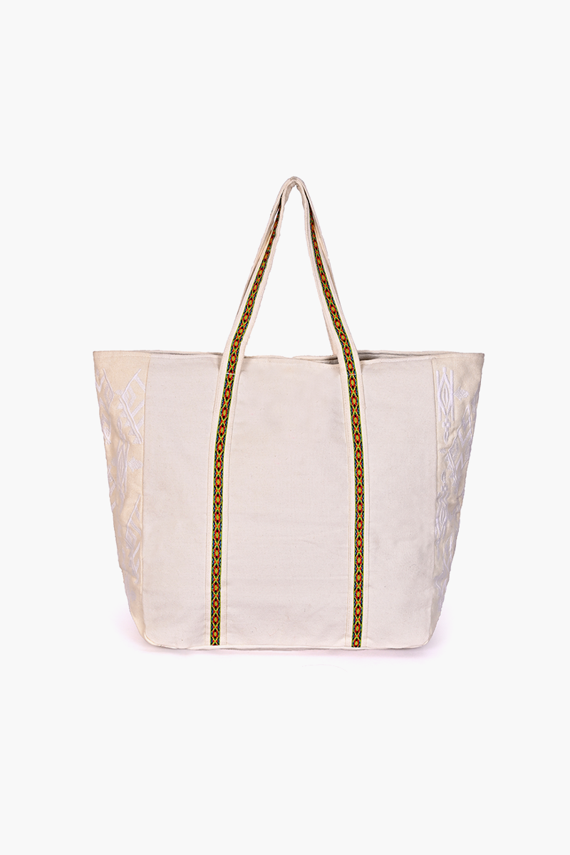 Embroidered Floral Bag Large Tote Bag