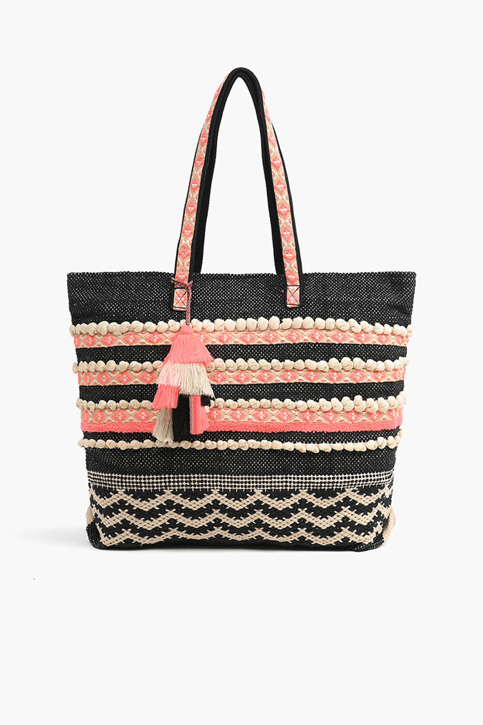 Papaya Punch Pit Loom Dhurrie Multi Purpose Tote Bag