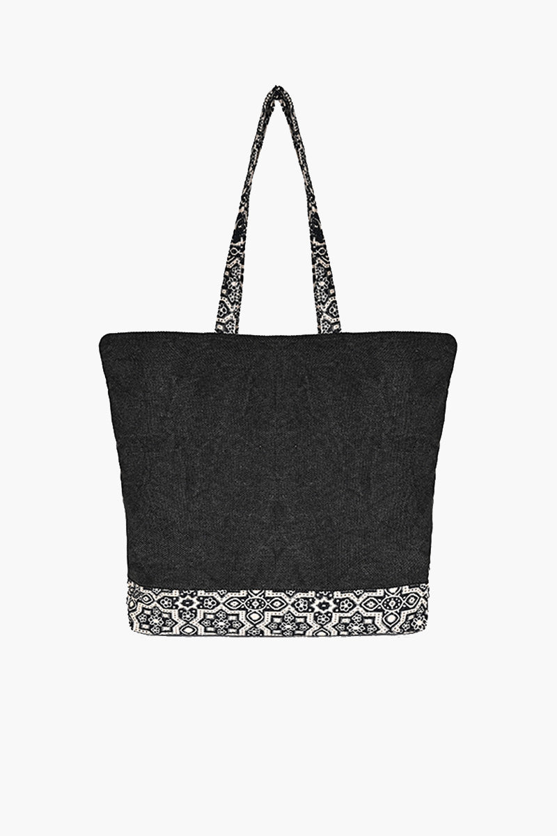 Black Iris Jacquard Oversized Tote