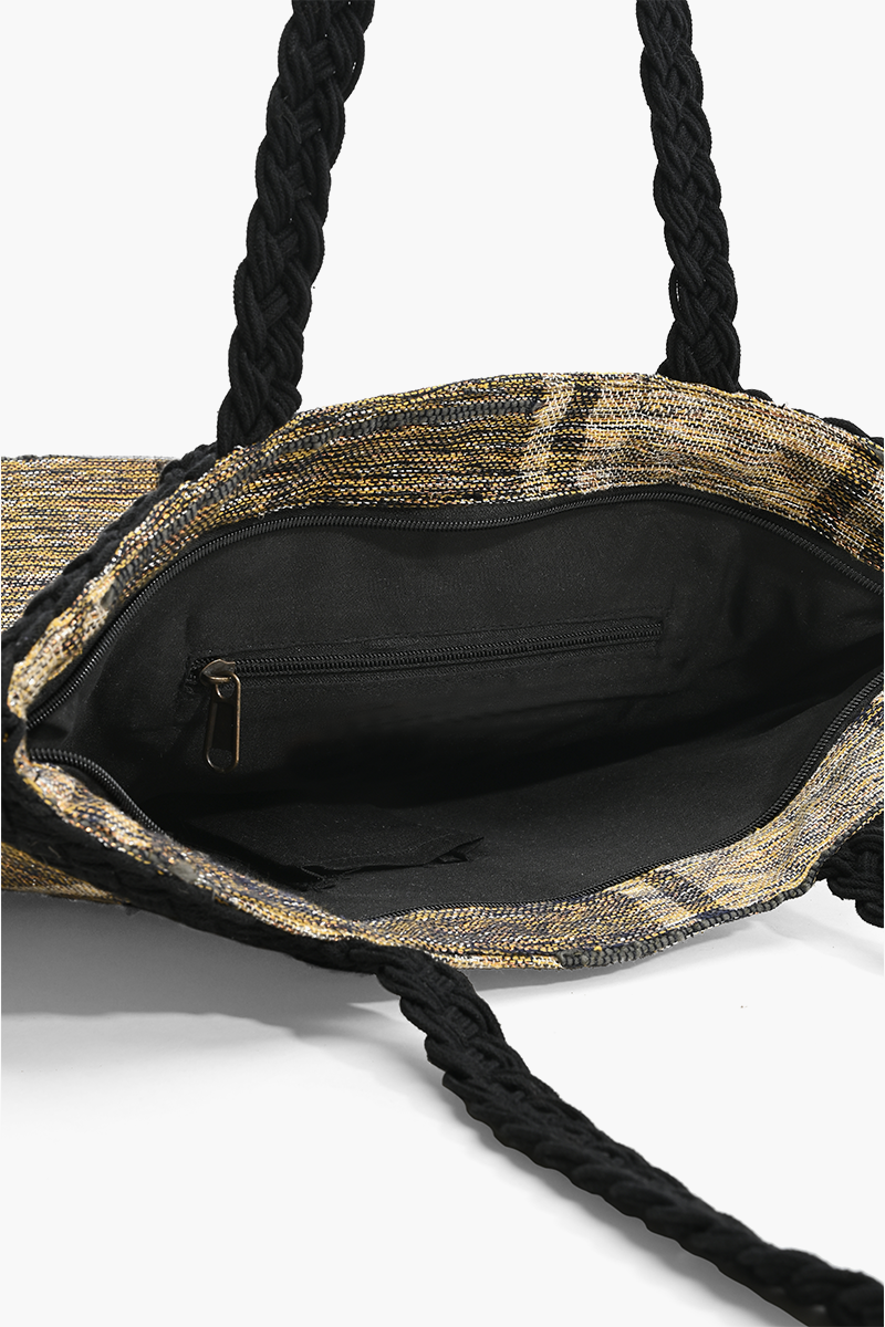 Brown Metallic Shoulder Bag