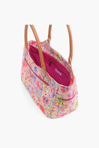 Summer Florals Printed Women Pink Handbag