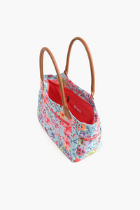 Summer Floral Printed Blue Handbag