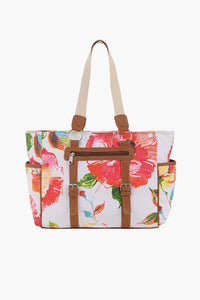Big Watercolor Floral Printed Multi-purpose Tote