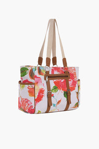 Big Watercolor Floral Printed Multi-purpose Tote