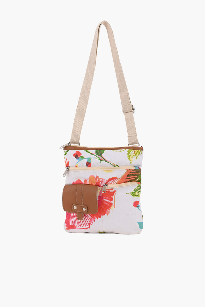 Watercolor Floral Printed Crossbody Bag