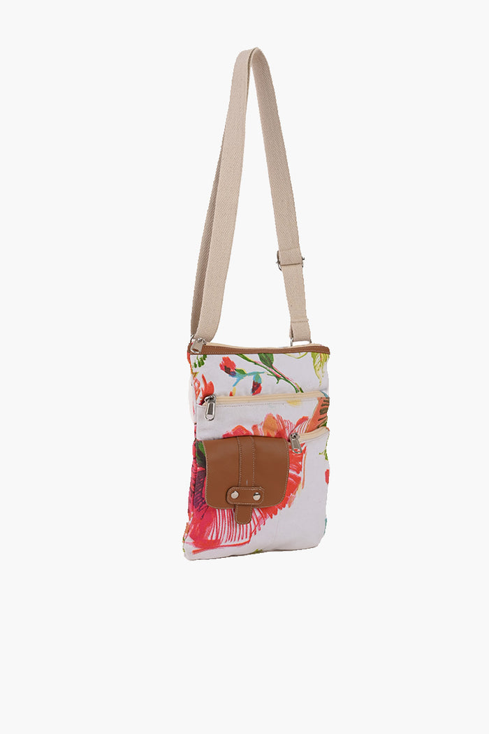 Watercolor Floral Printed Crossbody Bag