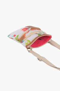 Watercolor Floral Printed Crossbody Bag