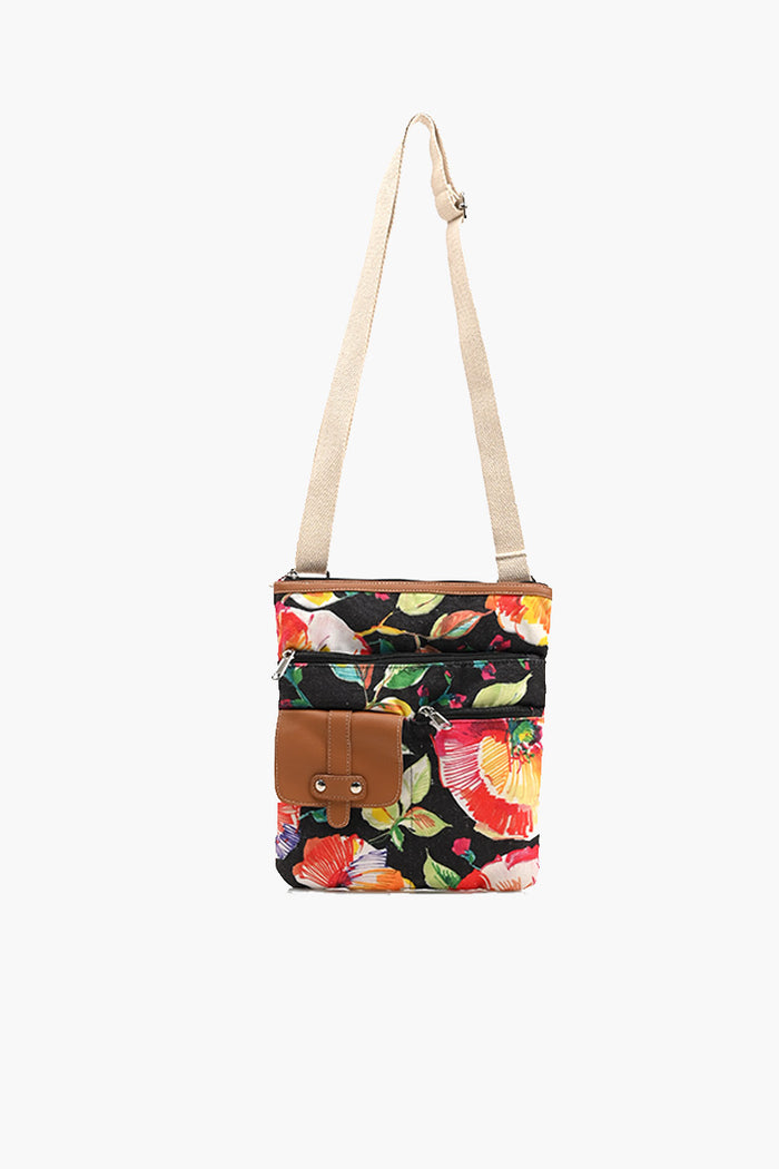 Dark Floral Crossbody Bag