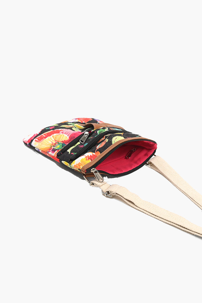 Dark Floral Crossbody Bag
