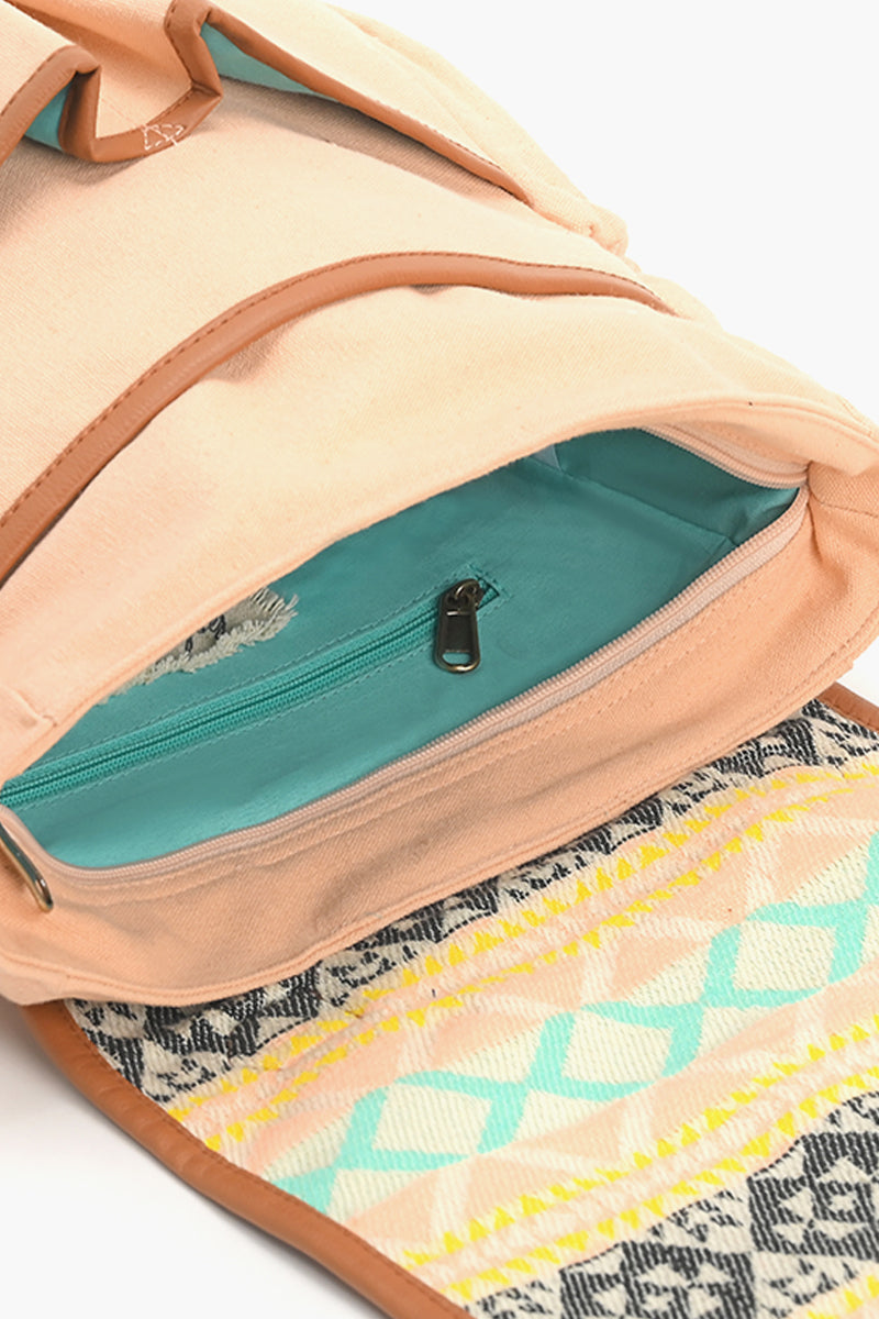Jacquard Pink Laptop Backpack