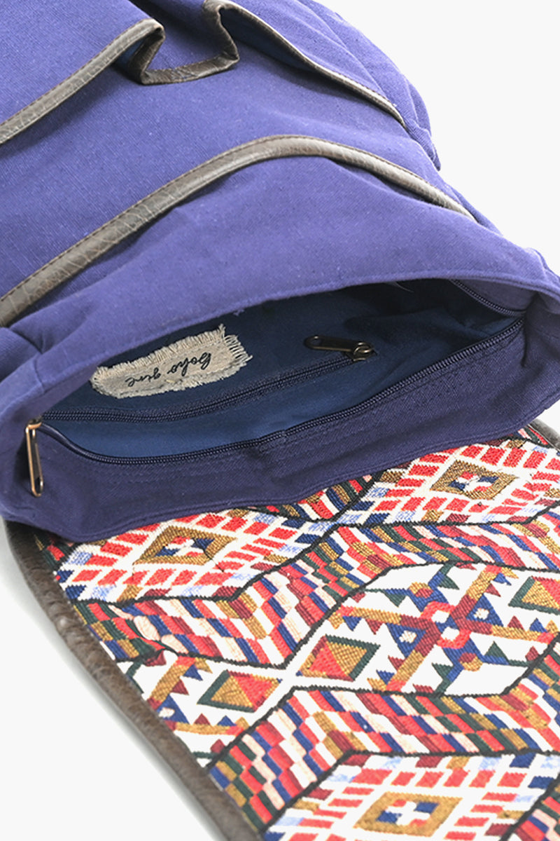 Jacquard Premium Quality Blue Laptop Backpack For Women