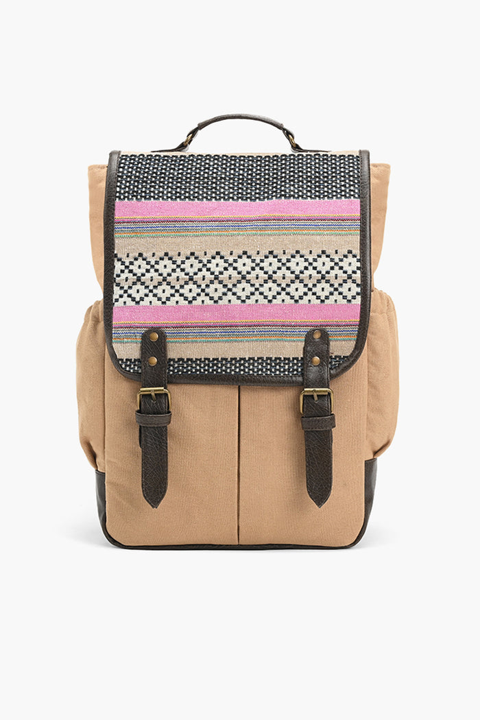 Jacquard Brown Laptop Backpack