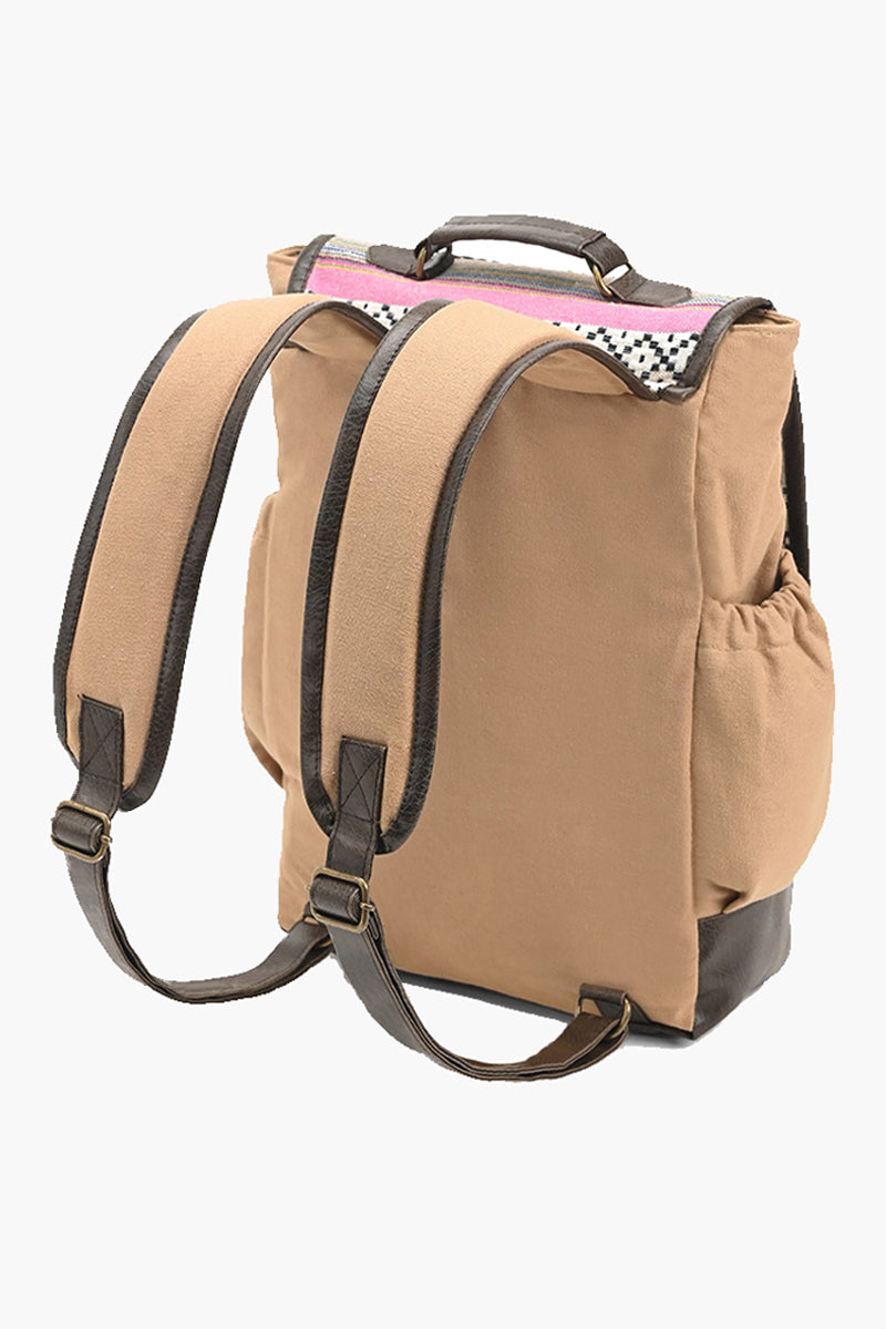 Jacquard Brown Laptop Backpack
