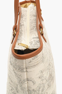Gray Toile Safari Tote Bag
