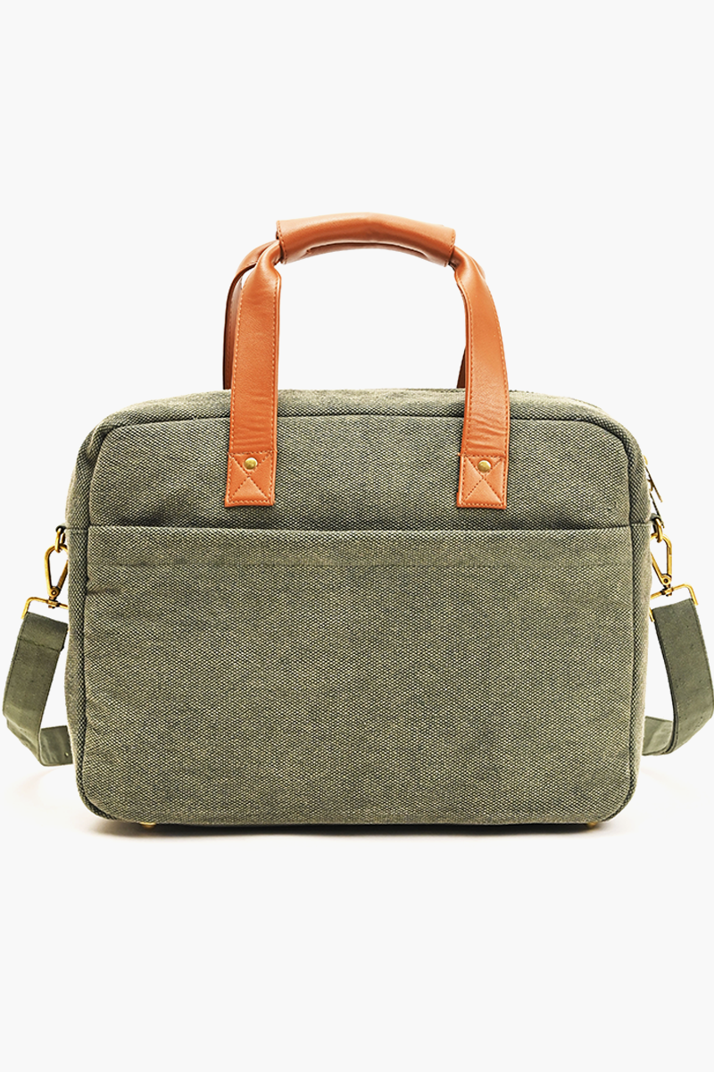 Green Cotton Laptop Bag