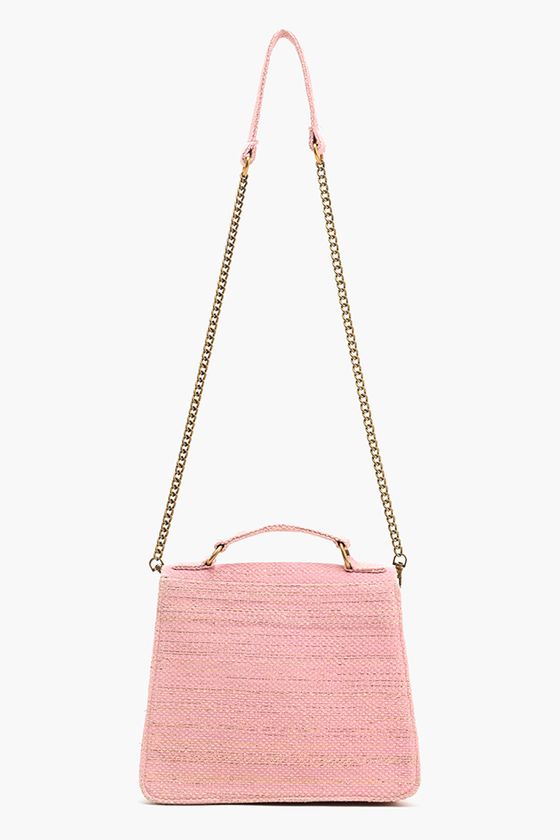 Rose Embellished Handbag with Crossbody Strap