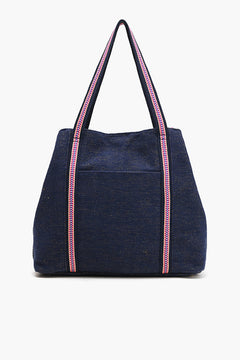 Rainbow Waves multicolor beaded jacquard tote bag