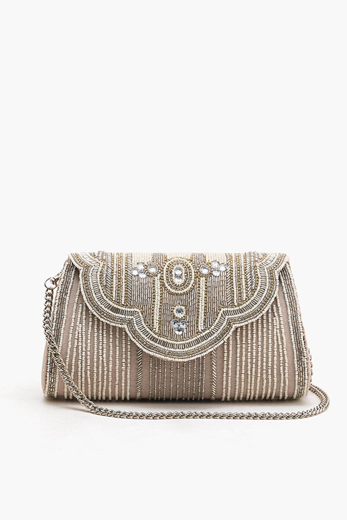 Antique Silver Glitters Clutch