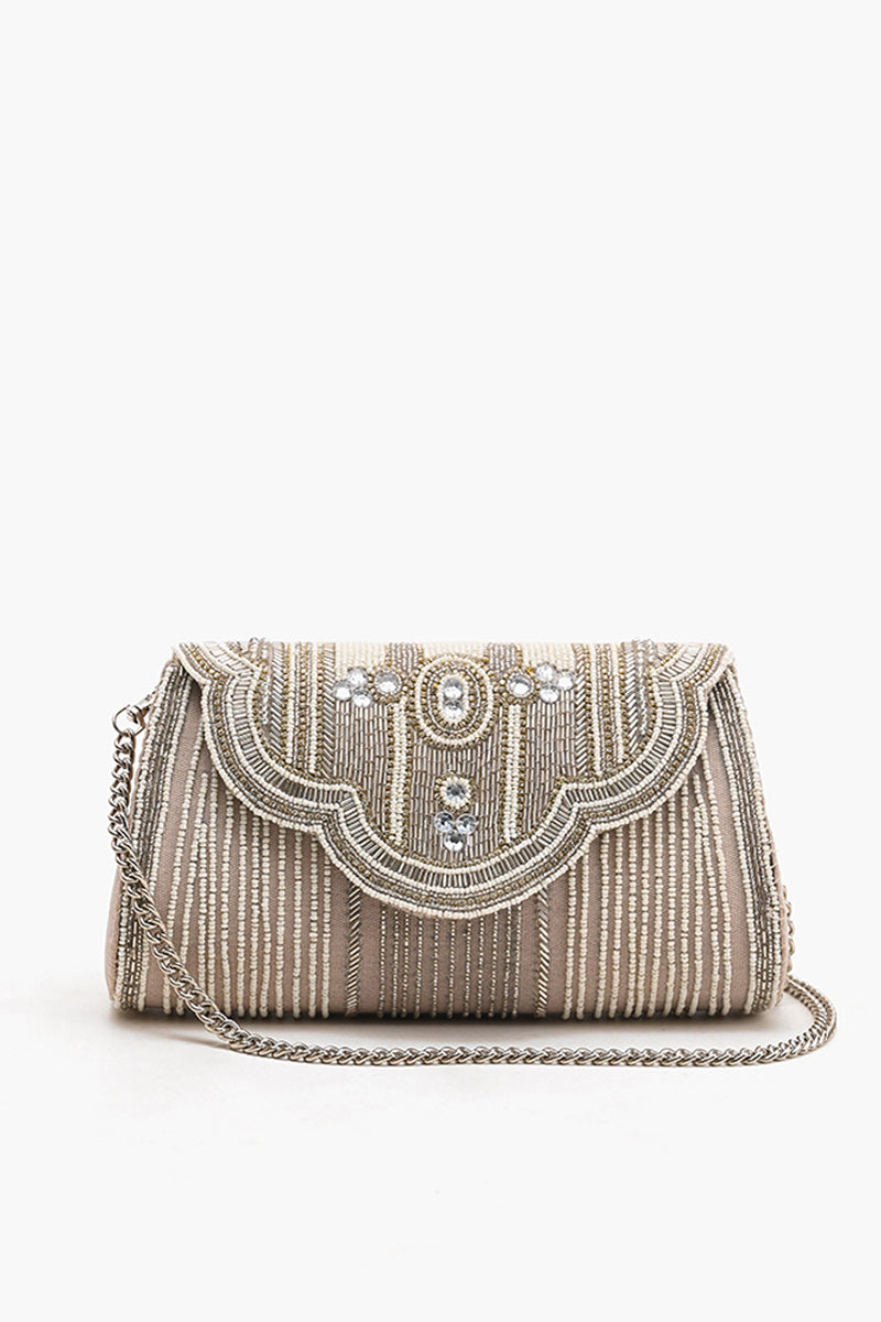 Antique Silver Glitters Clutch