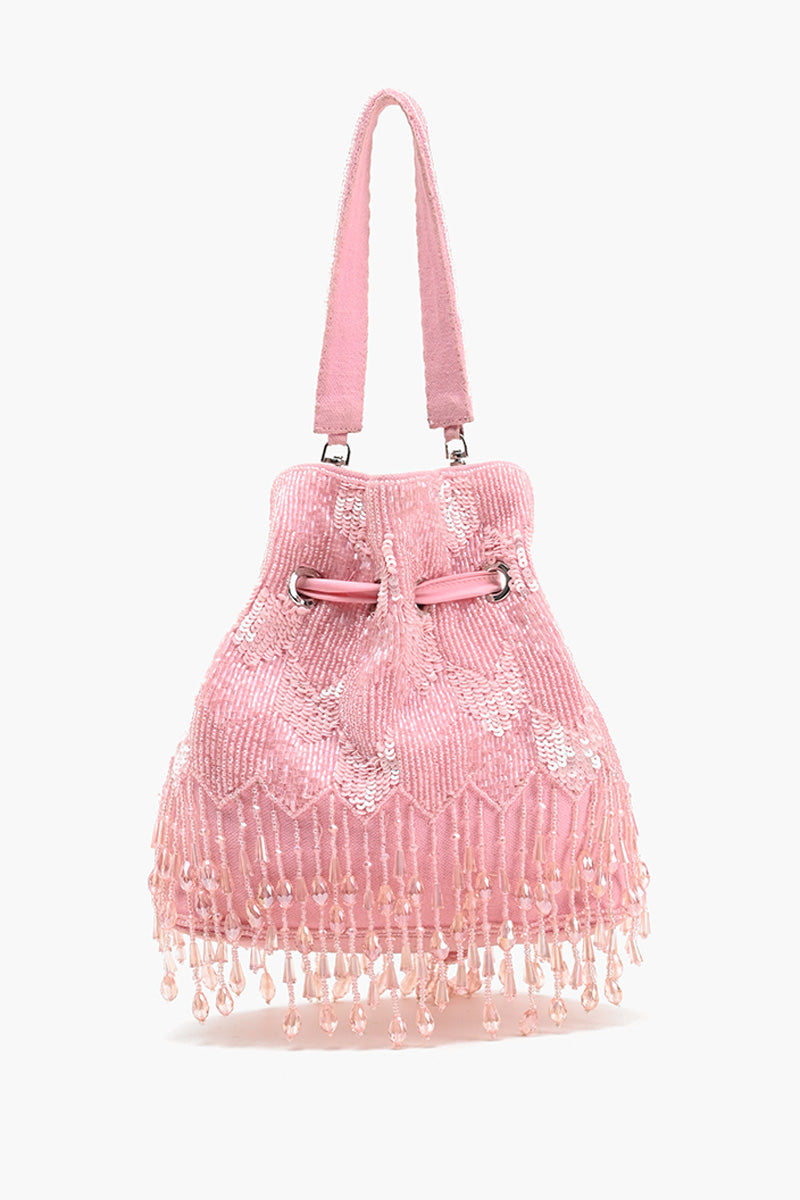 Pink Embellished Wedding Potli Bag