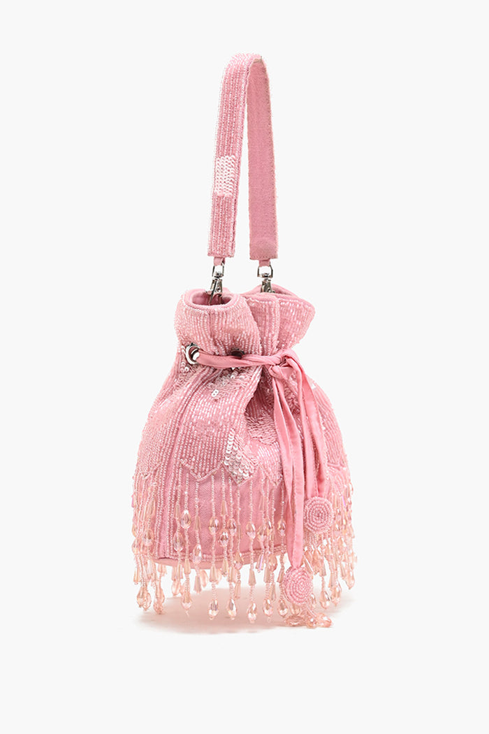 Pink Embellished Wedding Potli Bag