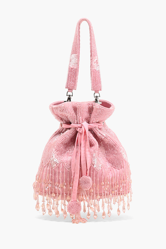 Pink Embellished Wedding Potli Bag